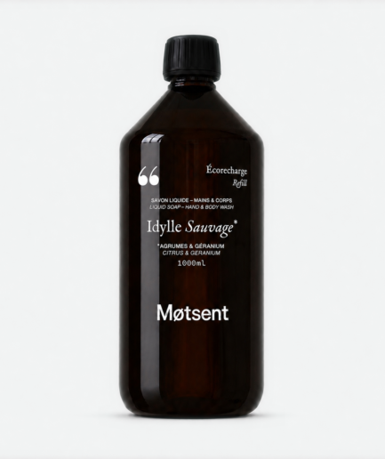 Éco-recharge de savon liquide Idylle Sauvage aux notes d'agrumes et de géranium - Motsent